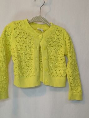 GAP Bright Yellow Openwork Knit Cardigan